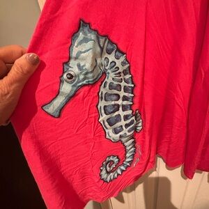 Strapless Red Dress with Seahorse Design